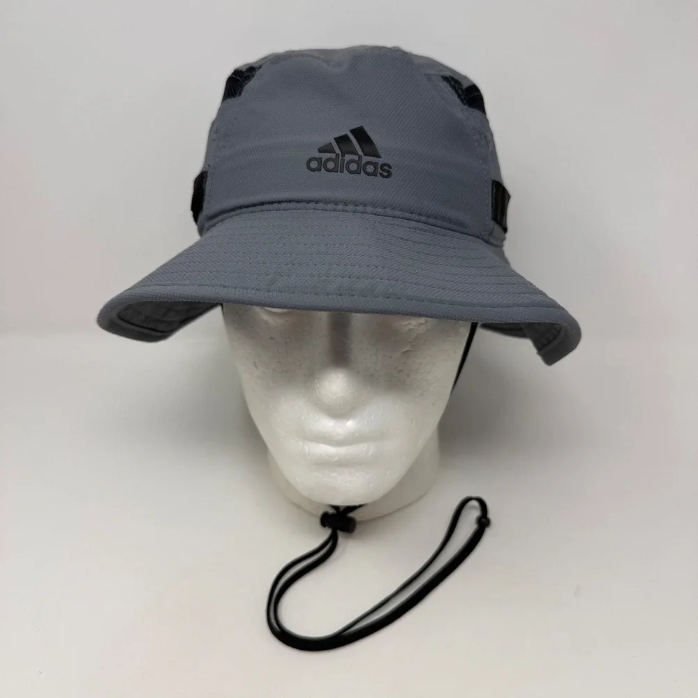 Adidas Aeroready Boonie Hat Mens Grey Black Mesh Hiking Sun Bucket Hat Size L/XL